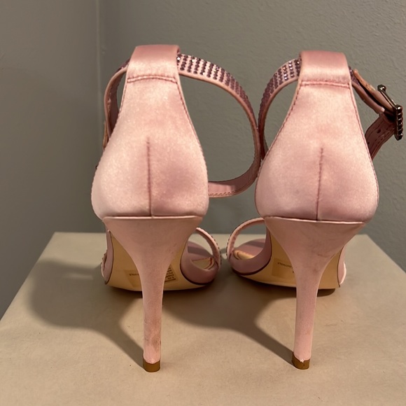 Betsey Johnson Broadway Pink Rhinestone Sandal Heels - Picture 7 of 14
